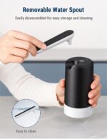 COSTAR Water Dispenser Pump for 20 Litre Bottle, Portable Water Dispenser with Removable Spout, USB Rechargeable Water Pump with 1.5L/Min Fast Flow, 1200mAh Battery, Kingfisher 4 Pro, Black - Image 8