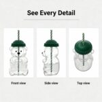Cute Bear Glass Tumbler with Reusable Straw & Leakproof Lid, 500ml – Adorable Cup for Coffee, Tea, Juice, Smoothies & Water - Image 3