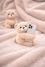Cute Teddy Bear Plush Hair Claw Clip for Girls & Women – Soft Beige Hair Clip for Stylish Everyday Hairstyles - Image 8