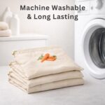 100% Cotton Reusable Vegetable Storage Bags for Fridge – Breathable, Washable Cloth Zipper Bags for Kitchen Organizer, Eco-Friendly Produce Storage Pouch – Pack of 6 - Image 6