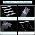 HENABLE 4-Tier Acrylic Display Risers – Clear Perfume Organizer Stand, Cupcake & Dessert Stand, Shelf Display for Cosmetics, Collectibles & Decor - Image 4