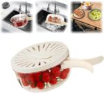 Multifunctional Fruit Washing & Draining Bowl with Lid and Handle