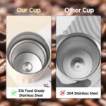 Personalized 500ml Coffee Mug with Temperature Display, Leakproof Lid & Strap – Reusable Travel Cup - Image 3