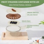 Multifunctional Fruit Washing & Draining Bowl with Lid and Handle - Image 4