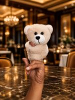 Cute Teddy Bear Plush Hair Claw Clip for Girls & Women – Soft Beige Hair Clip for Stylish Everyday Hairstyles - Image 7
