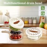 Multifunctional Fruit Washing & Draining Bowl with Lid and Handle - Image 8