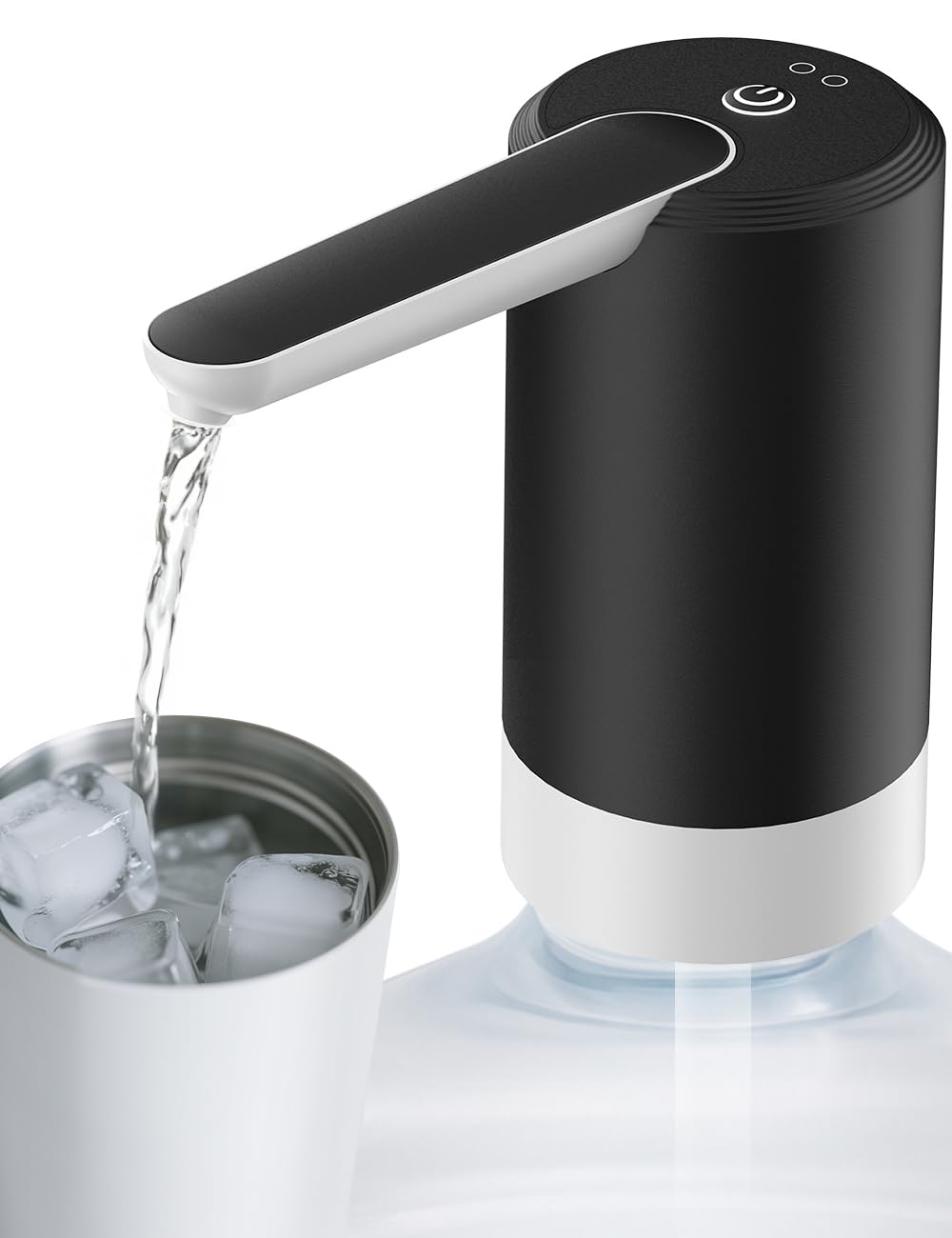 COSTER COSTAR Water Dispenser Pump for 20 Litre Bottle, Portable Water Dispenser with Removable Spout, USB Rechargeable Water Pump with 1.5L/Min Fast Flow, 1200mAh Battery, Kingfisher 4 Pro, Black - Image 1
