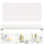 Zibuyu 2-Piece Diatomite Water Absorbent Stone Tray for Bathroom & Kitchen