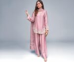 Durwa Wondermart Women’s Silk Crepe Embroidered Patiala Gharara Suit Set with Net Dupatta - Image 7