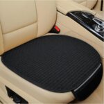 STHIRA Silicone 3Pcs Car Seat Covers Summer Breathable Front Seat Cushion Mat Flax Car Seat Cover With Storage Pouch Long Rear Seat Cover Anti-Slip Car Seat Cover Anti-Scratches Car, Black - Image 8