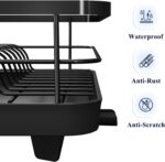 SR Utensils Drying Rack|Dish Drying Rack with Drainer Tray|Bartan Stand Steel|Kitchen Drying Racks|Utensils Stand & Dish Drainer Rack (Black) - Image 9