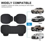 STHIRA Silicone 3Pcs Car Seat Covers Summer Breathable Front Seat Cushion Mat Flax Car Seat Cover With Storage Pouch Long Rear Seat Cover Anti-Slip Car Seat Cover Anti-Scratches Car, Black - Image 7
