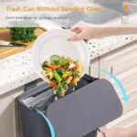 XMART INDIA Plastic Hanging Kitchen Trash Can with Lid– Cabinet Door Hanging Garbage Bin, Double-Sided Open Flip Lid, Wall Mounted Kitchen Waste Bin, Under Sink Storage Trash Bucket(7L,Gray) - Image 4