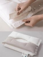 Double Layer Rectangular Pillow Core, Detachable Neck Support Bolster, Non-Collapsing Orthopedic Sleeping Pillow for Back & Side Sleepers - Image 8
