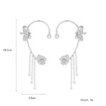 Butterfly Zircon Ear Cuff Earrings for Women,14K Gold Sparkling Rhinestone Tassels Earrings Non Piercing Clip On Wrap Climber Crawler Earrings - Image 3