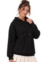 Leriya Fashion Hoodie for Women | Oversized and Sweatshirt | Full Sleeve Hoodies Pullover Chain Jacquard Regular Fit | Hoodies for Woman | Casual Sweatshirt Winter Wear Hoodie - Image 8