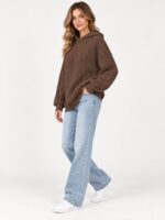 Leriya Fashion Hoodie for Women | Oversized and Sweatshirt | Full Sleeve Hoodies Pullover Chain Jacquard Regular Fit | Hoodies for Woman | Casual Sweatshirt Winter Wear Hoodie - Image 3