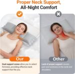 Double Layer Rectangular Pillow Core, Detachable Neck Support Bolster, Non-Collapsing Orthopedic Sleeping Pillow for Back & Side Sleepers - Image 4