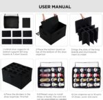 Shoe Storage Box Organiser with 16 Compartments, Black Fabric Storage Container with Reinforced Handles, Large Closet Storage Solution - Image 7