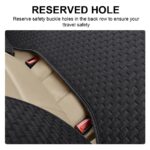 STHIRA Silicone 3Pcs Car Seat Covers Summer Breathable Front Seat Cushion Mat Flax Car Seat Cover With Storage Pouch Long Rear Seat Cover Anti-Slip Car Seat Cover Anti-Scratches Car, Black - Image 6