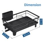 SR Utensils Drying Rack|Dish Drying Rack with Drainer Tray|Bartan Stand Steel|Kitchen Drying Racks|Utensils Stand & Dish Drainer Rack (Black) - Image 2