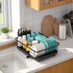 SR Utensils Drying Rack|Dish Drying Rack with Drainer Tray|Bartan Stand Steel|Kitchen Drying Racks|Utensils Stand & Dish Drainer Rack (Black) - Image 7