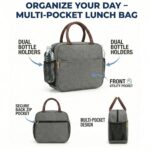 FOSSE (7.5 L Insulated Travel Lunch/Tiffin/Storage Bag for Office, College & School | Hot & Cold Travel Lunch Box for Men,Women | Tiffin Box & Bottles, Picnic Bag (Grey) - Image 7