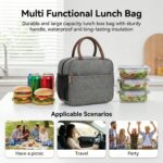 FOSSE (7.5 L Insulated Travel Lunch/Tiffin/Storage Bag for Office, College & School | Hot & Cold Travel Lunch Box for Men,Women | Tiffin Box & Bottles, Picnic Bag (Grey) - Image 6