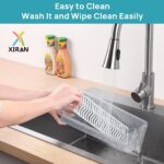 Xiran 6 Fridge Storage Boxes Fridge Organizer With Removable Drain Plate&Lid Stackable Fridge Storage Containers Plastic Freezer Storage Containers For Fish,Meat,Vegetables,Fruits(1500Ml),Transparent - Image 4