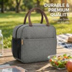 FOSSE (7.5 L Insulated Travel Lunch/Tiffin/Storage Bag for Office, College & School | Hot & Cold Travel Lunch Box for Men,Women | Tiffin Box & Bottles, Picnic Bag (Grey) - Image 2