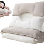 Double Layer Rectangular Pillow Core, Detachable Neck Support Bolster, Non-Collapsing Orthopedic Sleeping Pillow for Back & Side Sleepers