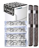 Combo of Exclusive Decorative 1 Fridge Top Cover, 2 Fridge Handle Cover & 4 Fridge Mat (Set of 7 Pieces)